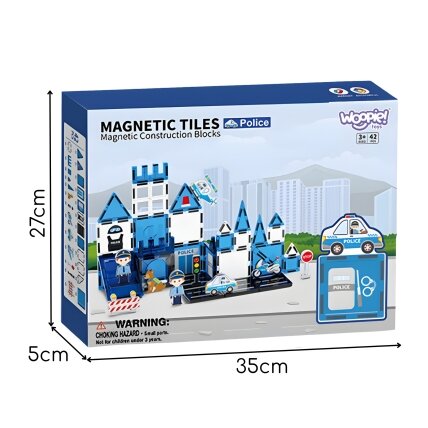 WOOPIE 3D magnetinės kaladėlės Policijos komisariato rinkinys 42 el. 6