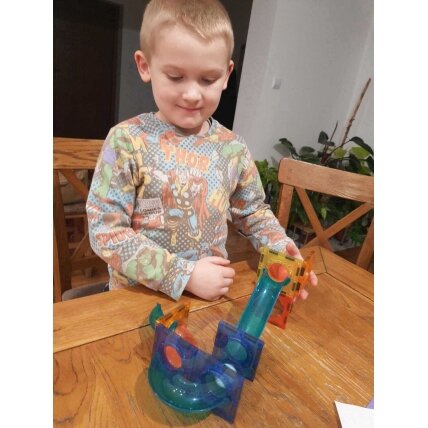 WOOPIE magnetinės kaladėlės Šviečiantis rutuliukų takelis 49 el. 12