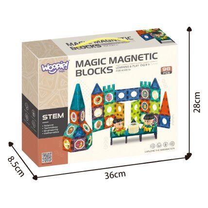 WOOPIE magnetinės kaladėlės Pilis 98 el. 8