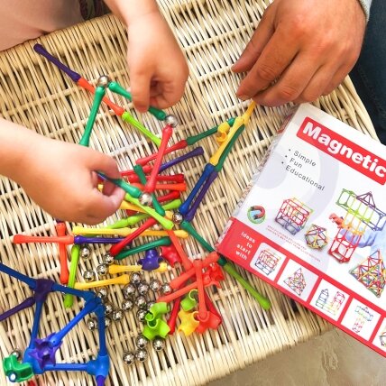 WOOPIE Magnetinės konstrukcinės kaladėlės Kūrybinė dėlionė 110 el. 3