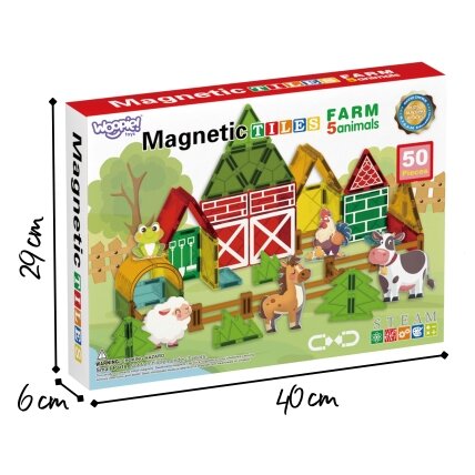 WOOPIE magnetinės konstrukcinės kaladėlės 7,5 cm Ferma 30 vnt. 6 WOOPIE magnetinės konstrukcinės kaladėlės 7,5 cm Ferma 30 vnt. 6