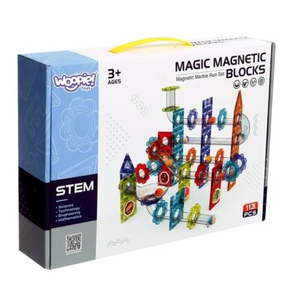 WOOPIE Magnetinės konstrukcinės 3D kaladėlės edukacinis rinkinys Kamuoliukų trasa Kulodromas 113 el. 9 WOOPIE Magnetinės konstrukcinės 3D kaladėlės edukacinis rinkinys Kamuoliukų trasa Kulodromas 113 el. 9
