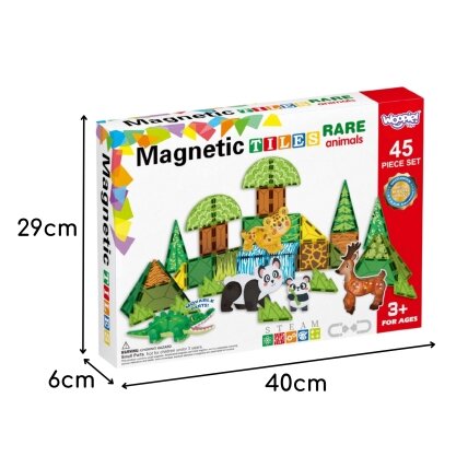 WOOPIE Magnetiniai konstrukciniai 3D kaladėlių edukacinis rinkinys Retieji gyvūnai 45 vnt. 11 WOOPIE Magnetiniai konstrukciniai 3D kaladėlių edukacinis rinkinys Retieji gyvūnai 45 vnt. 11