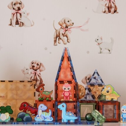 WOOPIE magnetinės konstrukcinės šviečiančios 3D kaladėlės Dinozaurų parkas 124 el. 3 WOOPIE magnetinės konstrukcinės šviečiančios 3D kaladėlės Dinozaurų parkas 124 el. 3