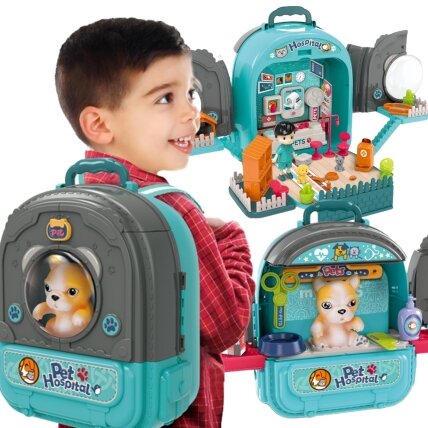 WOOPIE Mažojo veterinaro rinkinys 3in1 Namelis kuprinėje Šuniukas WOOPIE Mažojo veterinaro rinkinys 3in1 Namelis kuprinėje Šuniukas