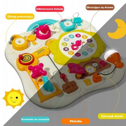 WOOPIE Montessori manipuliacinė sensorinė interaktyvi lenta mažyliui 7