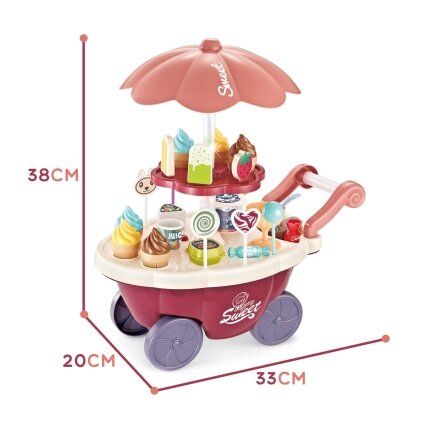 WOOPIE parduotuvė Food Truck konditerija vežimėlis stendas su ledais, saldumynais, garsas, šviesa + 36 vnt. 8 WOOPIE parduotuvė Food Truck konditerija vežimėlis stendas su ledais, saldumynais, garsas, šviesa + 36 vnt. 8