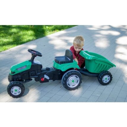 WOOPIE Pedalinis traktorius Farmer GoTrac MAXI su priekaba, tylūs ratai 13