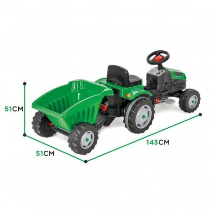 WOOPIE Pedalinis traktorius Farmer GoTrac MAXI su priekaba, tylūs ratai 17 WOOPIE Pedalinis traktorius Farmer GoTrac MAXI su priekaba, tylūs ratai 17