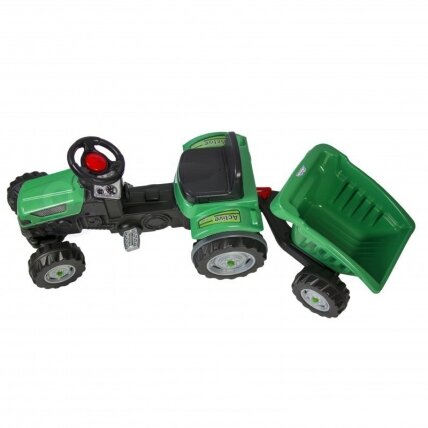 WOOPIE Pedalinis traktorius Farmer GoTrac MAXI su priekaba, tylūs ratai 19