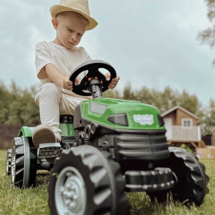 WOOPIE Pedalinis traktorius Farmer GoTrac MAXI su priekaba, tylūs ratai 2 WOOPIE Pedalinis traktorius Farmer GoTrac MAXI su priekaba, tylūs ratai 2