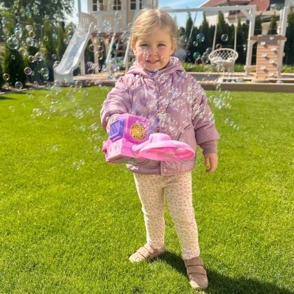 WOOPIE Rankinė vejapjovė muilo burbulų pūtimo mašina rožinė 2 WOOPIE Rankinė vejapjovė muilo burbulų pūtimo mašina rožinė 2