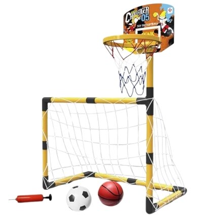 WOOPIE 2in1 rinkinys krepšinis Futbolo vartai + kamuoliai ir pompa 6