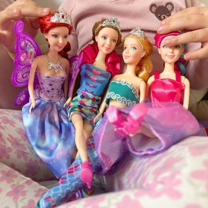 WOOPIE 4 magiškų princesių rinkinys – lėlių dėžutė 4in1 su priedais 7