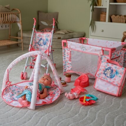 WOOPIE ROYAL kūdikio lėlė 36 cm Undinėlė interaktyvi XXL rinkinys Auklė 18in1 2
