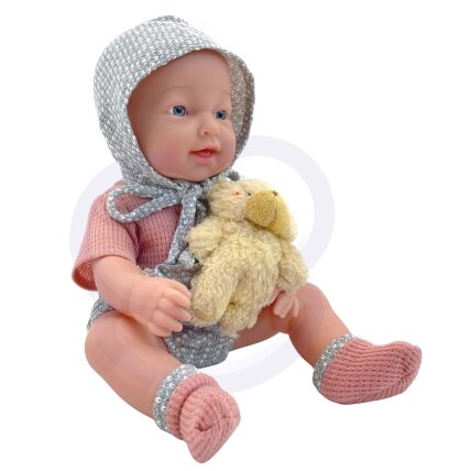 WOOPIE ROYAL kūdikio lėlė 36 cm su drabužėliais ir meškiuku, maitinimo priedai 15