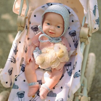 WOOPIE ROYAL kūdikio lėlė 36 cm su drabužėliais ir meškiuku, maitinimo priedai 5