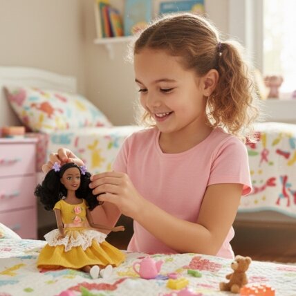 WOOPIE ROYAL Lėlė Emi 32 cm Madingas aprangos stilius ir gražūs juodi plaukai 1