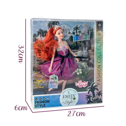 WOOPIE ROYAL lėlė Emi Style Fashion 32 cm – stilinga princesė rožinėje suknelėje + priedai 9