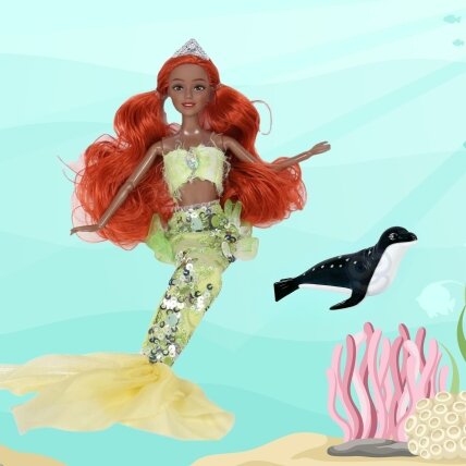 WOOPIE ROYAL lėlė undinėlė Emi Mermaid su foka 4 WOOPIE ROYAL lėlė undinėlė Emi Mermaid su foka 4