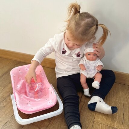 WOOPIE ROYAL rinkinys: kūdikėlio lėlė 30,5 cm + rožinė nešyklė 2