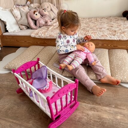 WOOPIE ROYAL XL rinkinys Lėlytės prižiūrėtoja Vienaragis su lopšiu ir maitinimo rinkiniu 1 WOOPIE ROYAL XL rinkinys Lėlytės prižiūrėtoja Vienaragis su lopšiu ir maitinimo rinkiniu 1