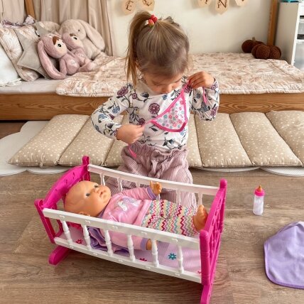 WOOPIE ROYAL XL rinkinys Lėlytės prižiūrėtoja Vienaragis su lopšiu ir maitinimo rinkiniu 4 WOOPIE ROYAL XL rinkinys Lėlytės prižiūrėtoja Vienaragis su lopšiu ir maitinimo rinkiniu 4