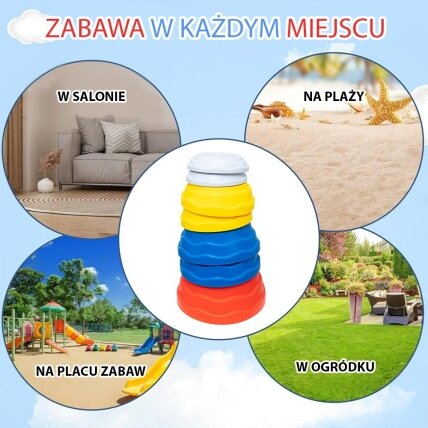WOOPIE Sensoriniai balansavimo akmenys pusiausvyros treniruotei 5 vnt. 5