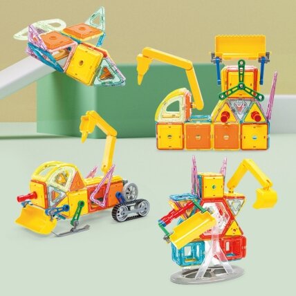 WOOPIE Magnetinės kaladėlės Spalvotos 3D Transporto priemonės STEAM rinkinys 80 el. 3 WOOPIE Magnetinės kaladėlės Spalvotos 3D Transporto priemonės STEAM rinkinys 80 el. 3