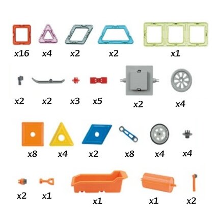 WOOPIE Magnetinės kaladėlės Spalvotos 3D Transporto priemonės STEAM rinkinys 80 el. 4