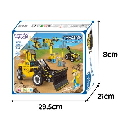 WOOPIE Konstrukcinis rinkinys Statybinės transporto priemonės STEAM 6in1 223 vnt. 6 WOOPIE Konstrukcinis rinkinys Statybinės transporto priemonės STEAM 6in1 223 vnt. 6