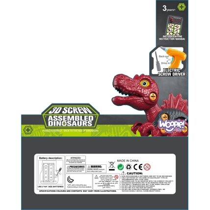 WOOPIE surenkamas dinozauras konstruktorius + gręžtuvas 31 el. 10