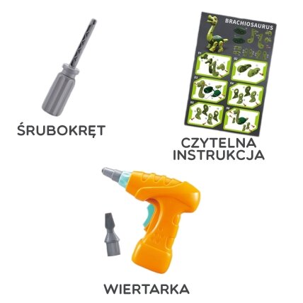 WOOPIE surenkamas dinozauras konstruktorius + gręžtuvas 31 el. 5