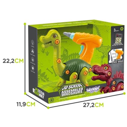 WOOPIE surenkamas dinozauras konstruktorius + gręžtuvas 31 el. 8 WOOPIE surenkamas dinozauras konstruktorius + gręžtuvas 31 el. 8