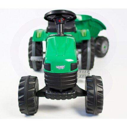 WOOPIE pedalinis traktorius Farmer GoTrac su tyliais ratais 4 WOOPIE pedalinis traktorius Farmer GoTrac su tyliais ratais 4
