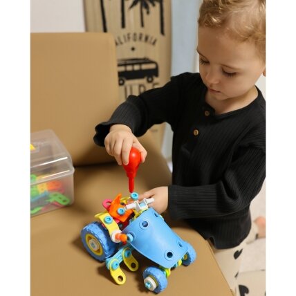WOOPIE Transporto priemonių rinkinys konstrukcinės kaladėlės 6in1 STEM 6