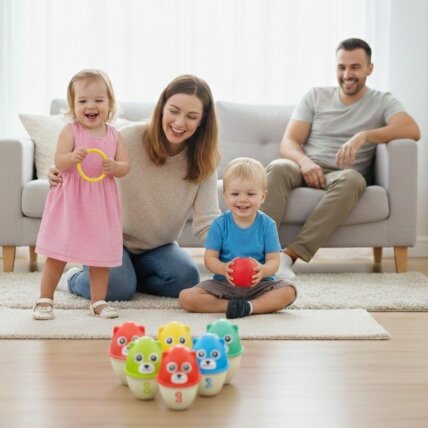 WOOPIE Vaikiški kėgliai Spalvoti meškučiai 3in1 2 WOOPIE Vaikiški kėgliai Spalvoti meškučiai 3in1 2