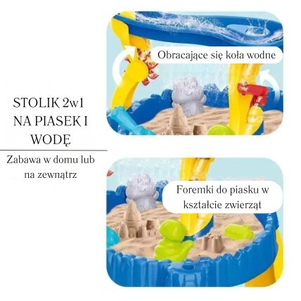 WOOPIE Vandens staliukas XL su kėdute 2in1 Smėlio dėžė Delfinukas 12 el. 2 WOOPIE Vandens staliukas XL su kėdute 2in1 Smėlio dėžė Delfinukas 12 el. 2