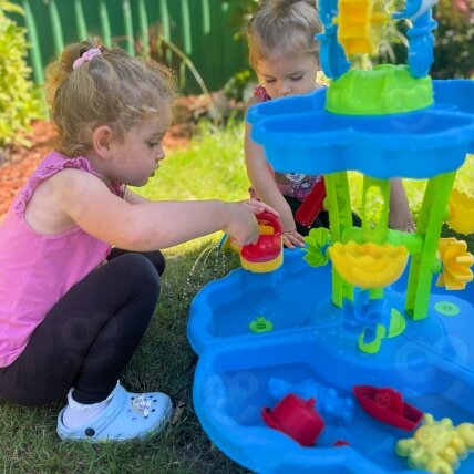 WOOPIE Vandens staliukas 2in1 Smėlio dėžė Fontanas XXL Aquapark su delfinu 1