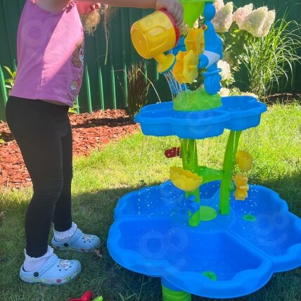 WOOPIE Vandens staliukas 2in1 Smėlio dėžė Fontanas XXL Aquapark su delfinu 6