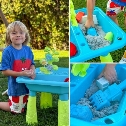 WOOPIE Vandens staliukas 2in1 Smėlio dėžė 14 priedų 7