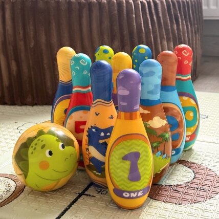 WOOPIE Vikrumo žaidimas Boulingas Minkšti Soft dinozaurai rinkinys 12 vnt. 1 WOOPIE Vikrumo žaidimas Boulingas Minkšti Soft dinozaurai rinkinys 12 vnt. 1