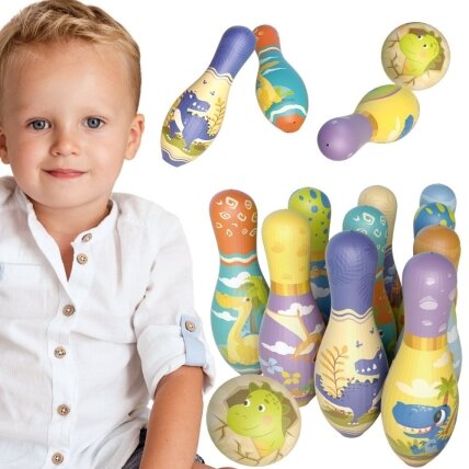 WOOPIE Vikrumo žaidimas Boulingas Minkšti Soft dinozaurai rinkinys 12 vnt.