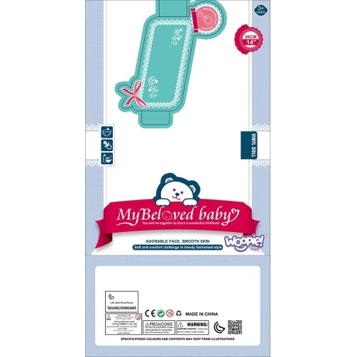 WOOPIE ROYAL kūdikio lėlė 36 cm su drabužėliais ir meškiuku, maitinimo priedai 17