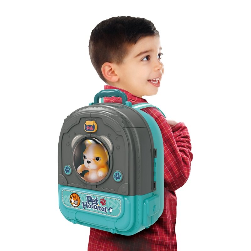 WOOPIE Mažojo veterinaro rinkinys 3in1 Namelis kuprinėje Šuniukas 10